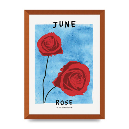 Birth Month Flower Series June Printed Poster - A3 framed