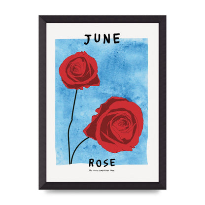 Birth Month Flower Series June Printed Poster - A3 framed