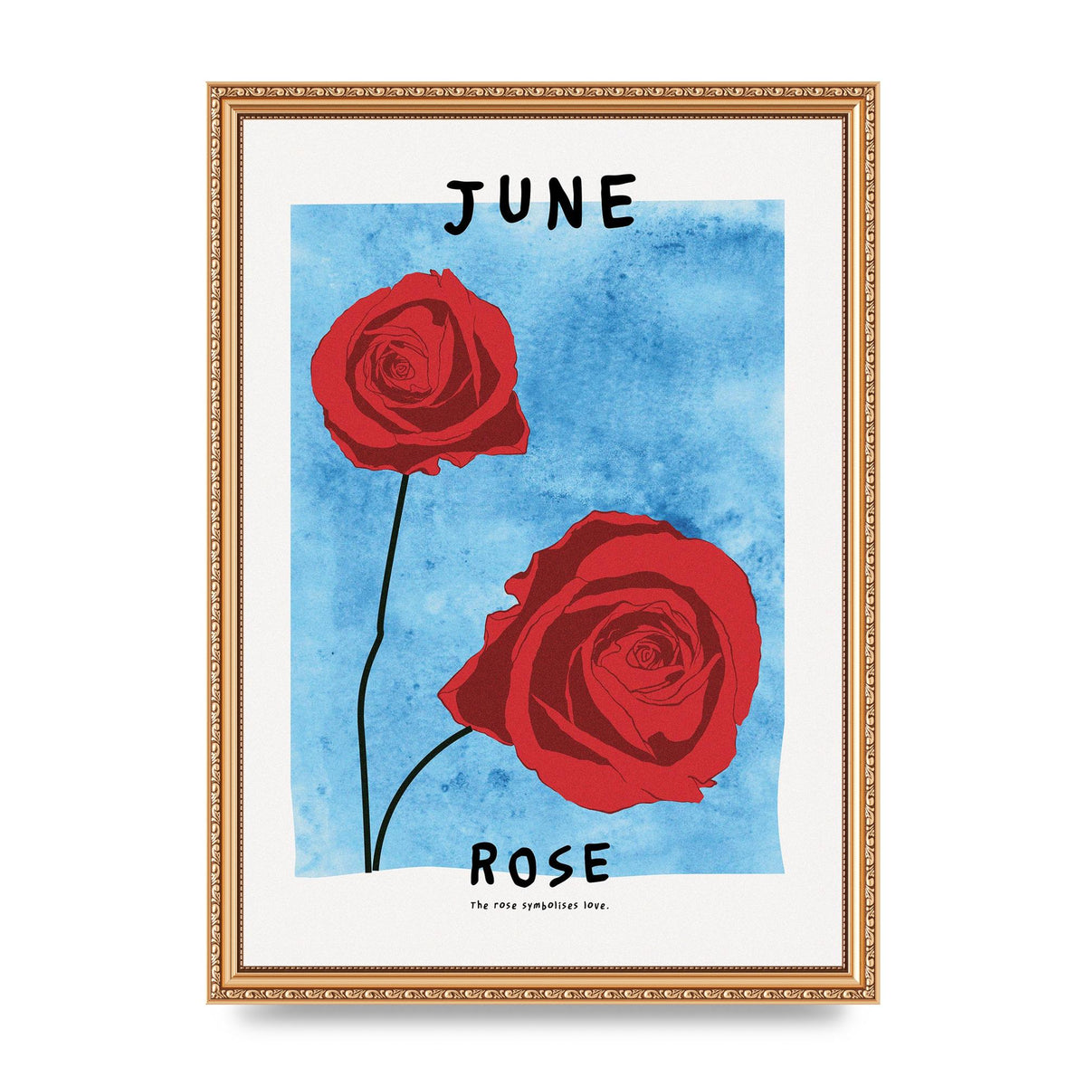 Birth Month Flower Series June Printed Poster - A3 framed