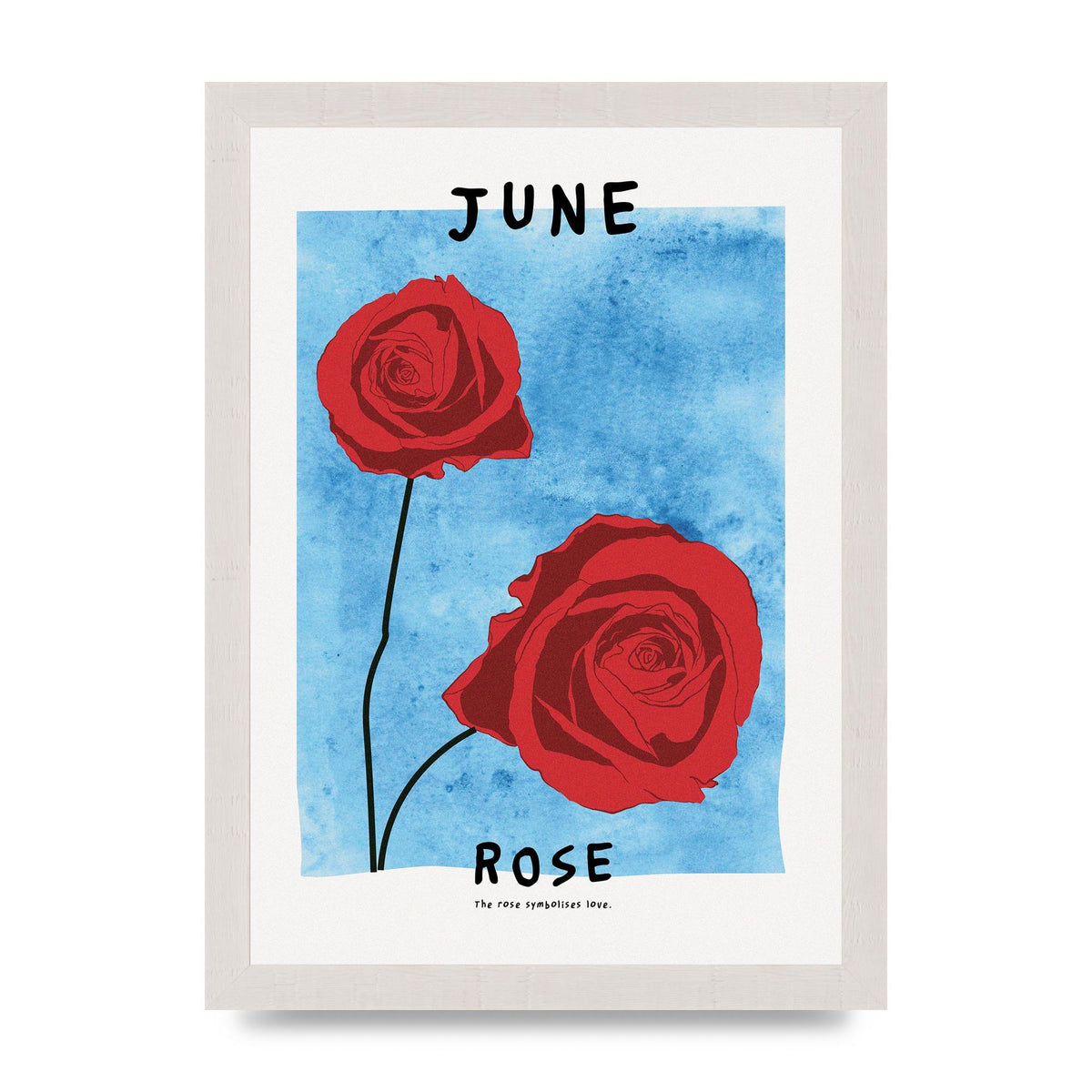 Birth Month Flower Series June Printed Poster - A4 framed