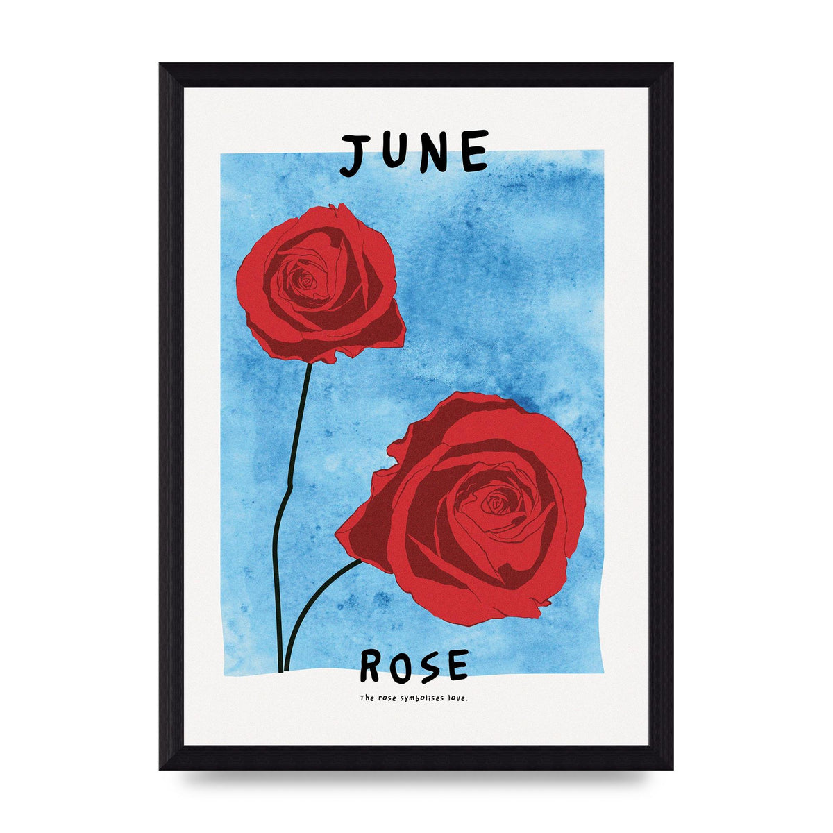 Birth Month Flower Series June Printed Poster - A4 framed