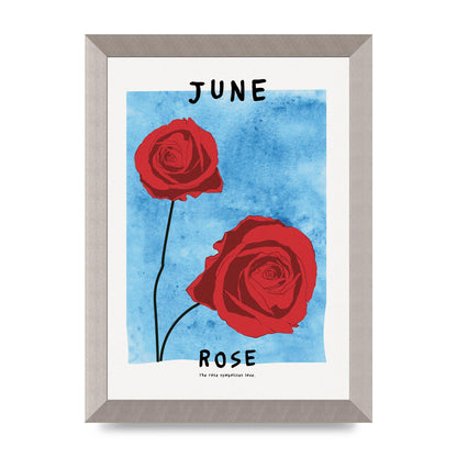 Birth Month Flower Series June Printed Poster - A4 framed