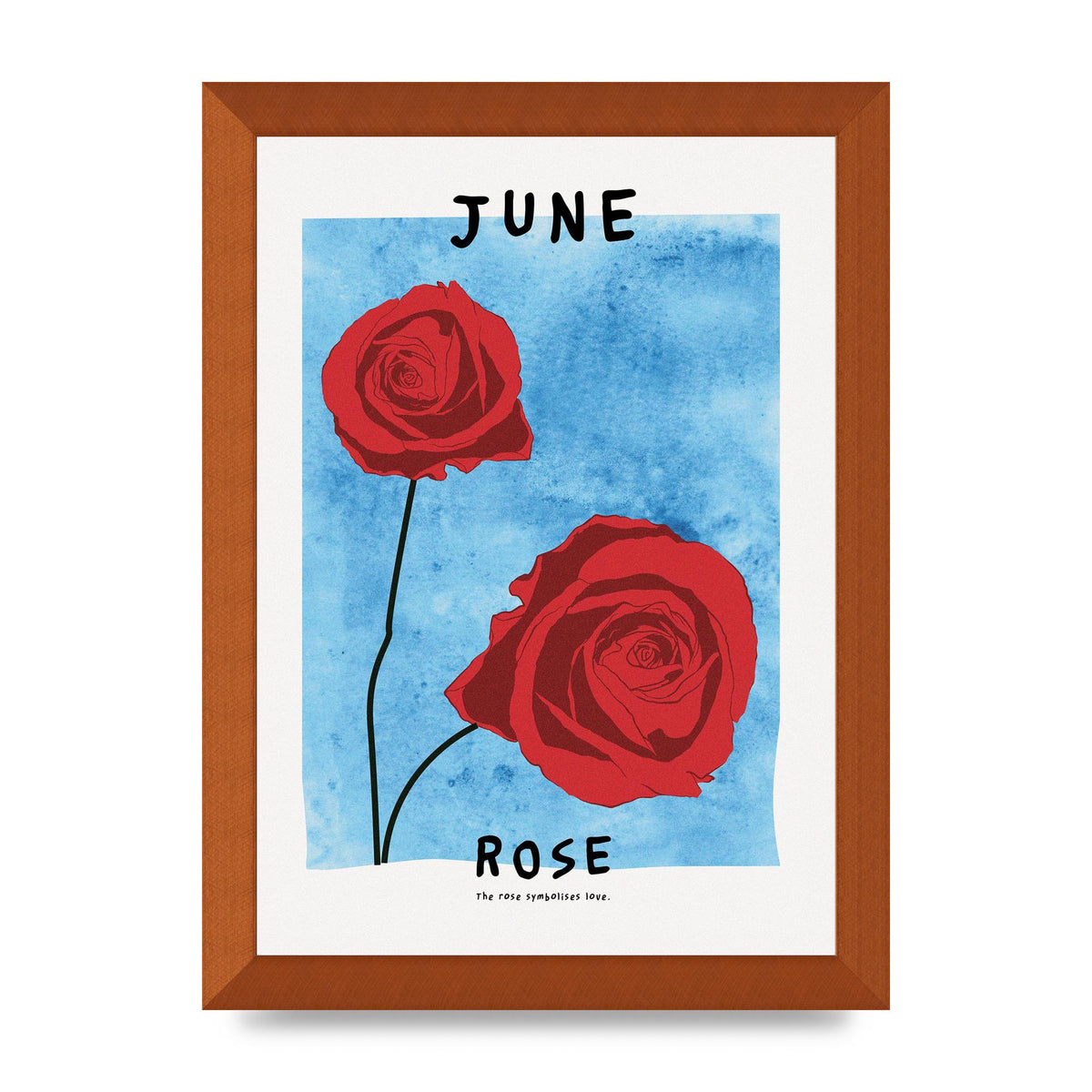 Birth Month Flower Series June Printed Poster - A4 framed