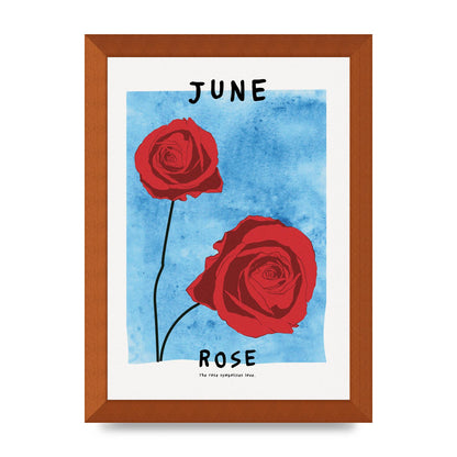 Birth Month Flower Series June Printed Poster - A4 framed