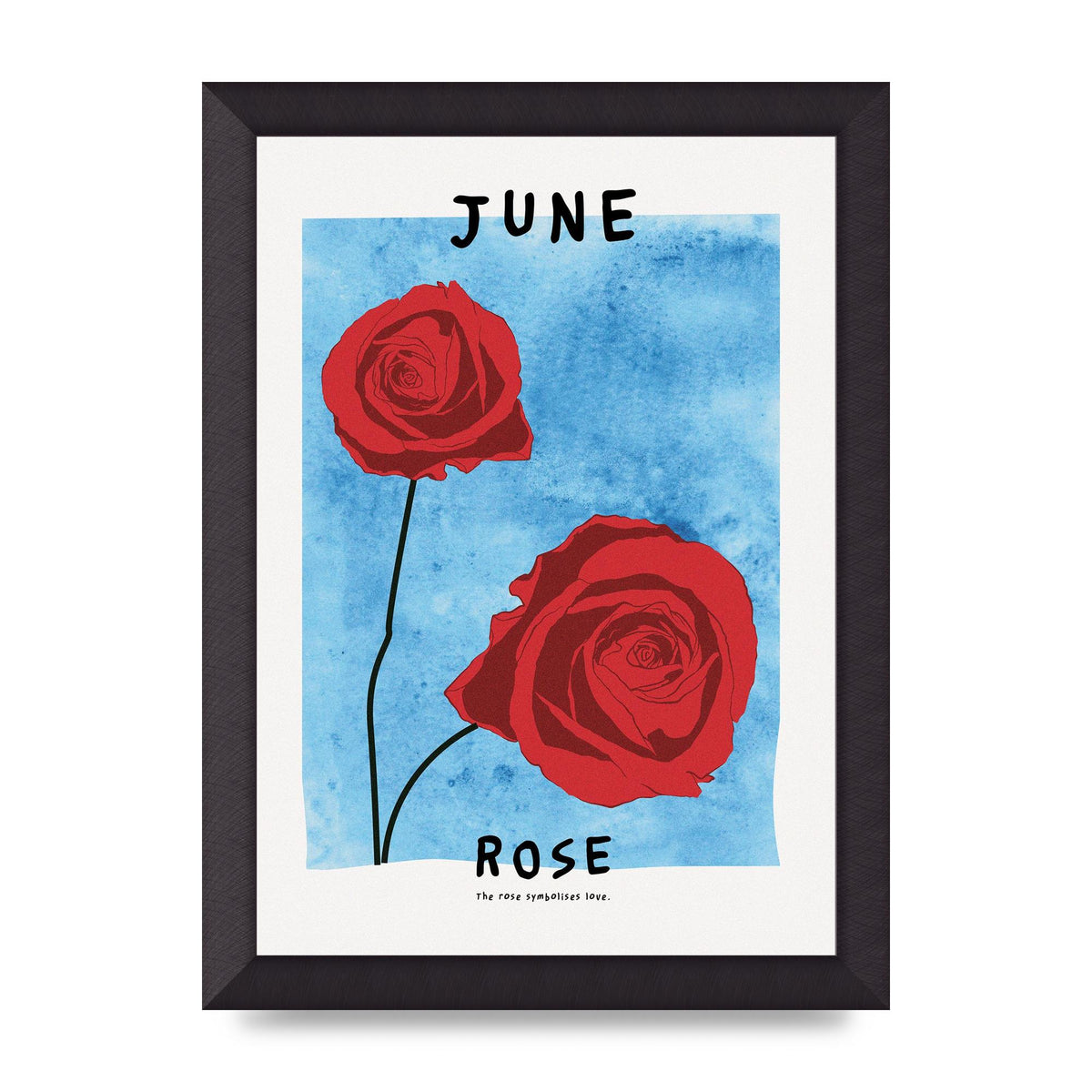 Birth Month Flower Series June Printed Poster - A4 framed