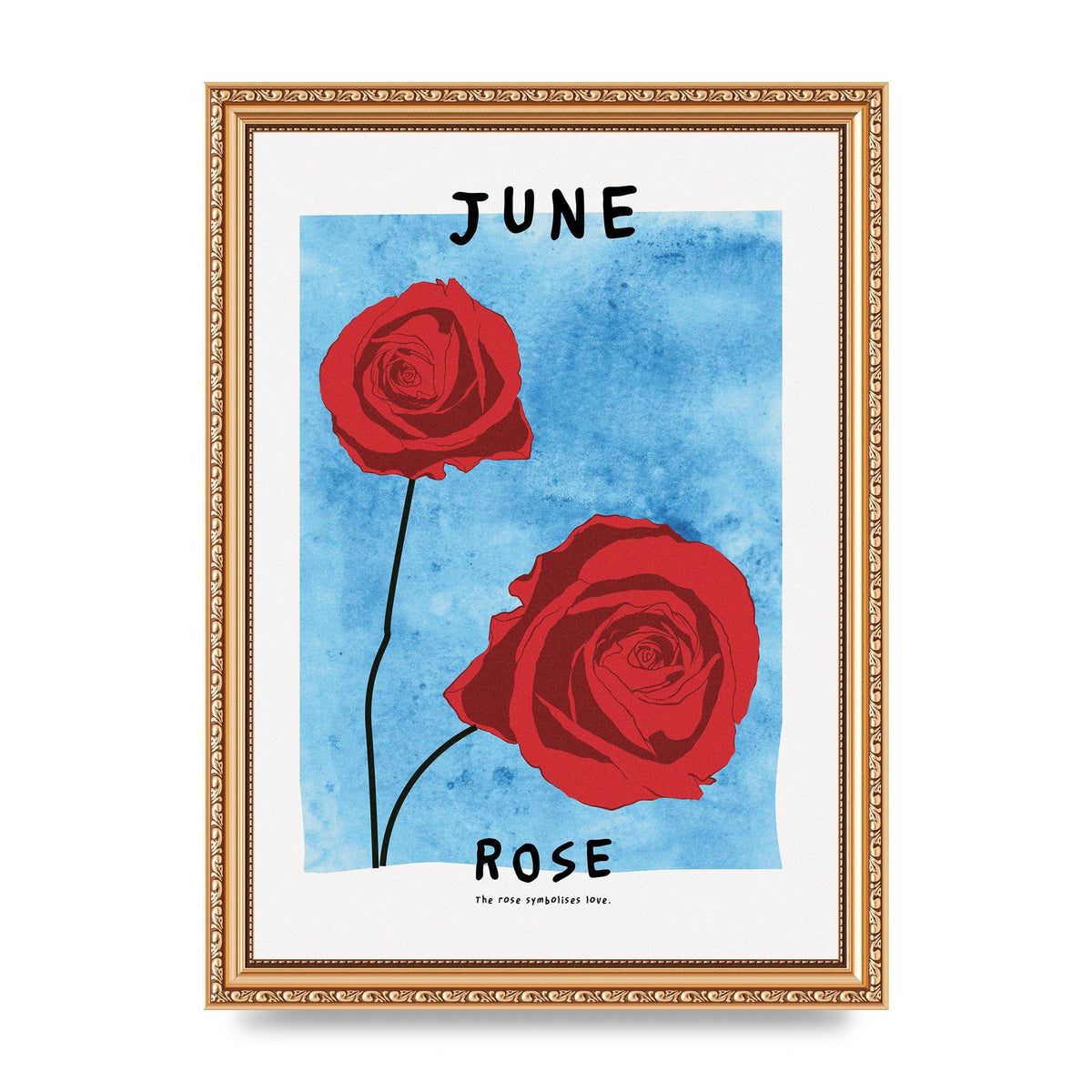 Birth Month Flower Series June Printed Poster - A4 framed