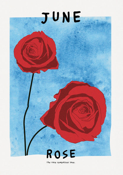 Birth Month Flower Series June Printed Poster - detail