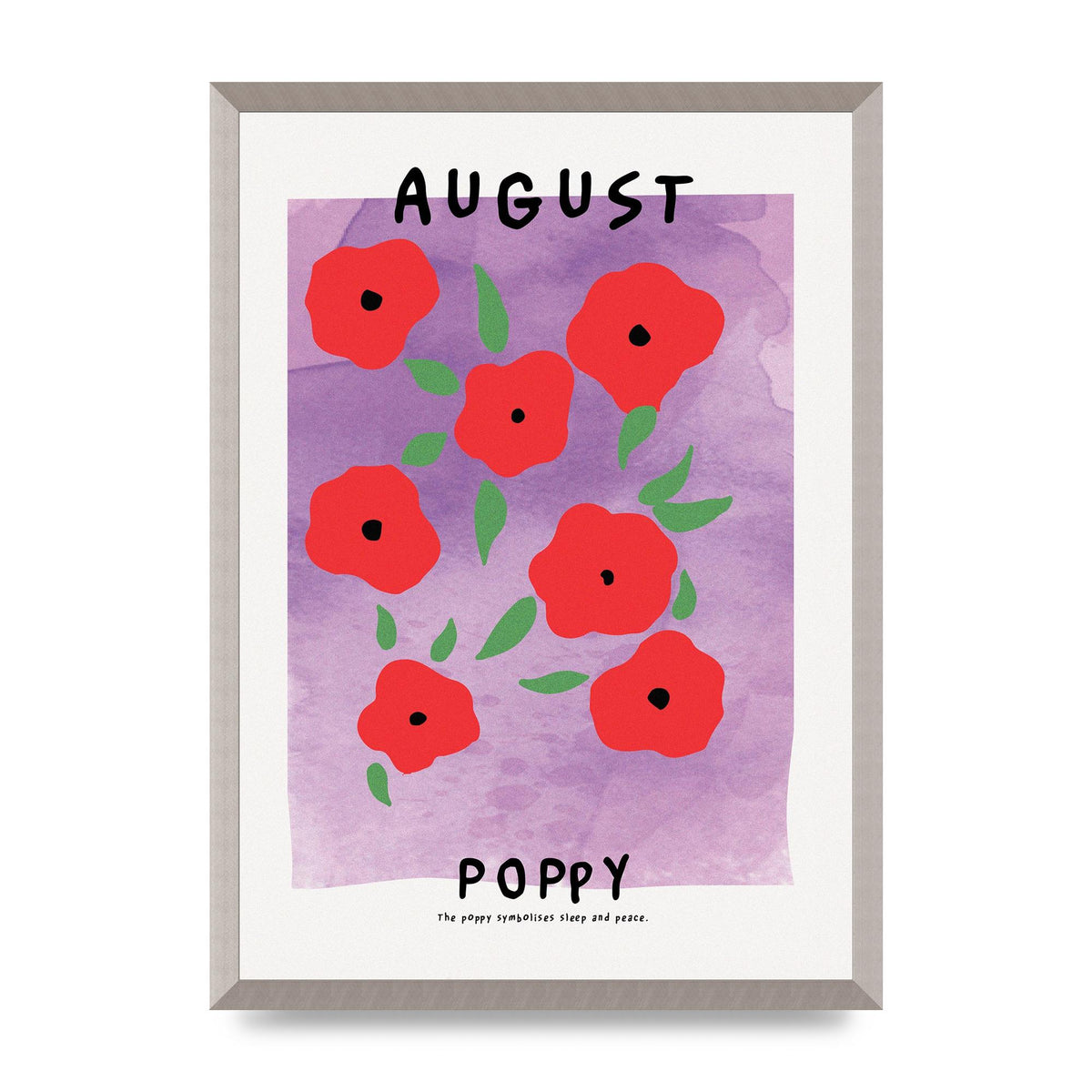 Birth Month Flower Series August Art For The Home - A2 framed