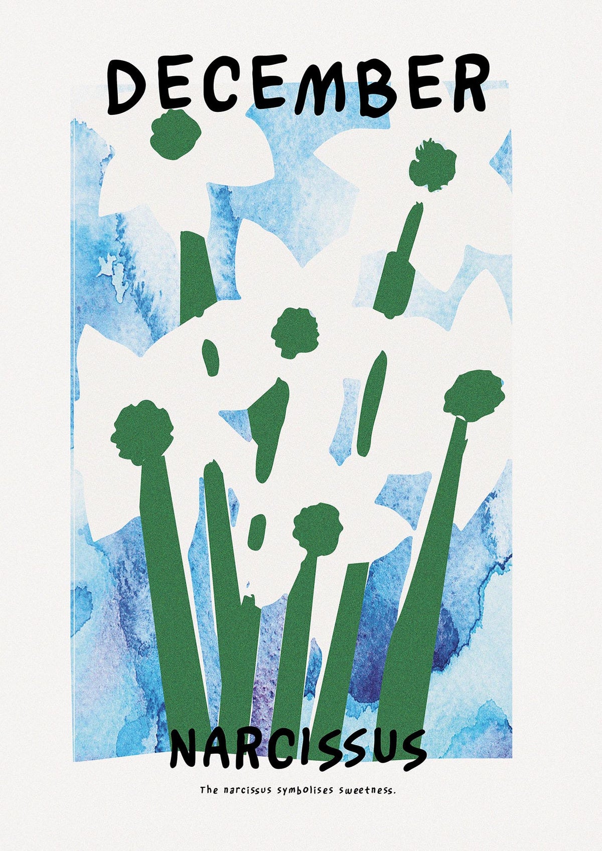 Birth Month Flower Series December Printed Poster - detail