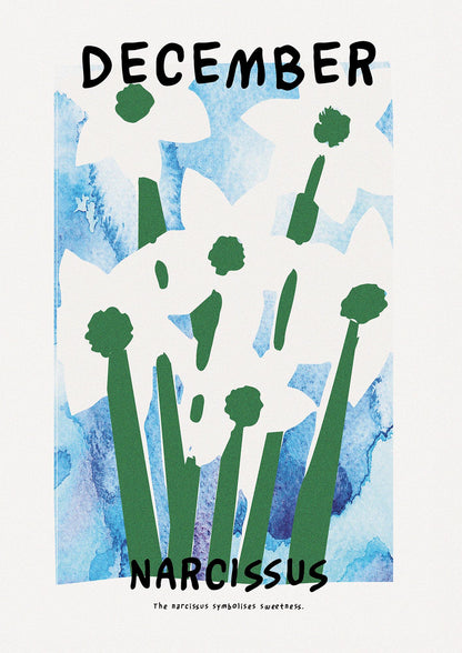 Birth Month Flower Series December Printed Poster - detail