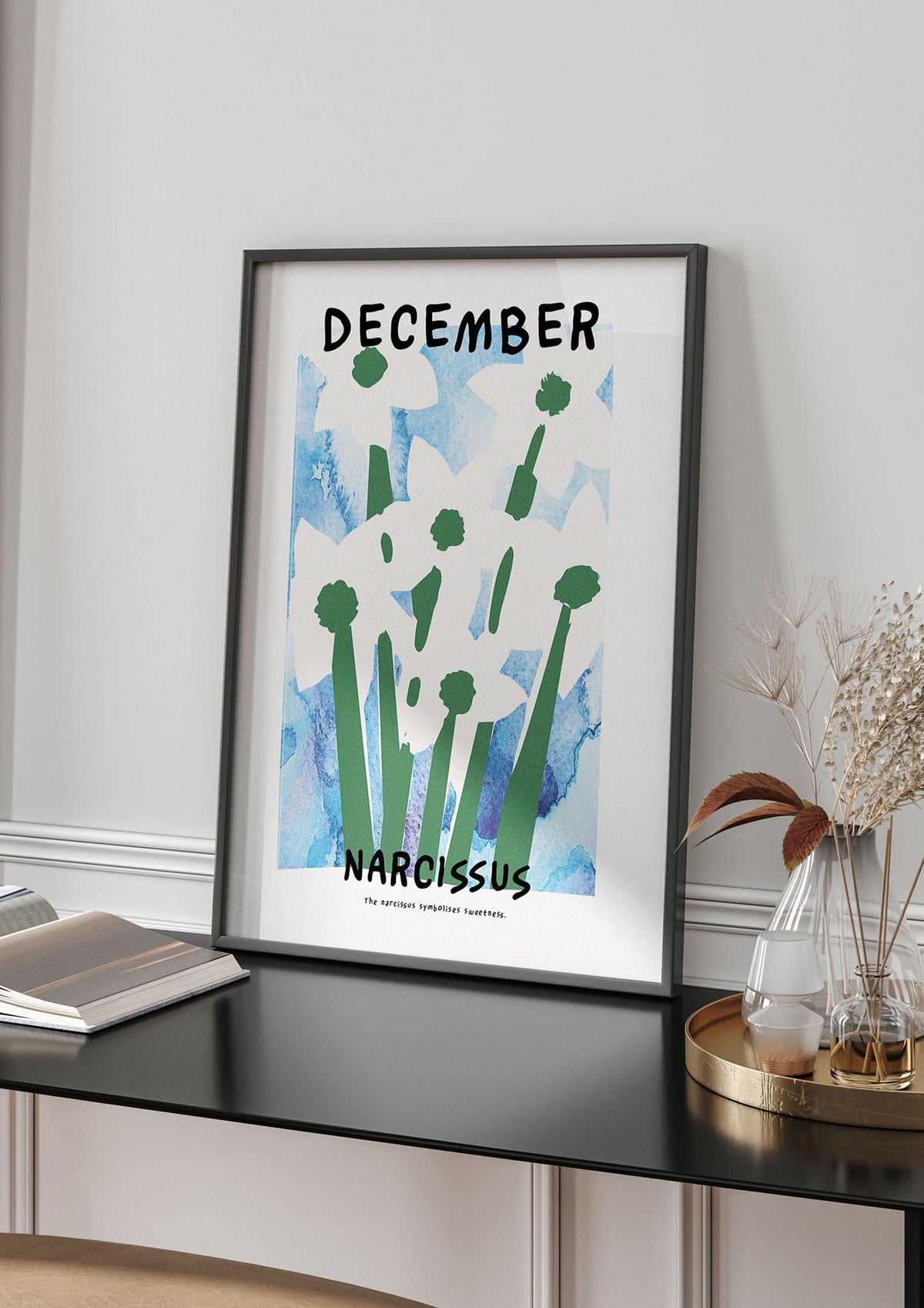 Birth Month Flower Series December Printed Poster - living room 4