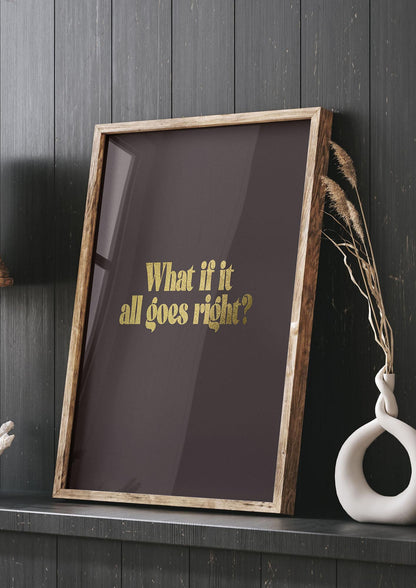 Gold Inspirational Quote All Goes Right" Wall Art - living room 3
