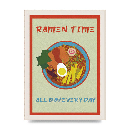Retro Ramen Time Food Illustration Wall Art - A4 framed