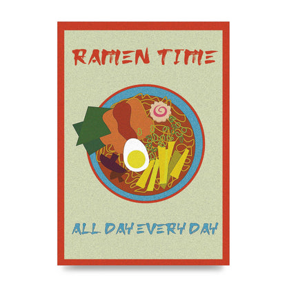 Retro Ramen Time Food Illustration Wall Art - unframed print