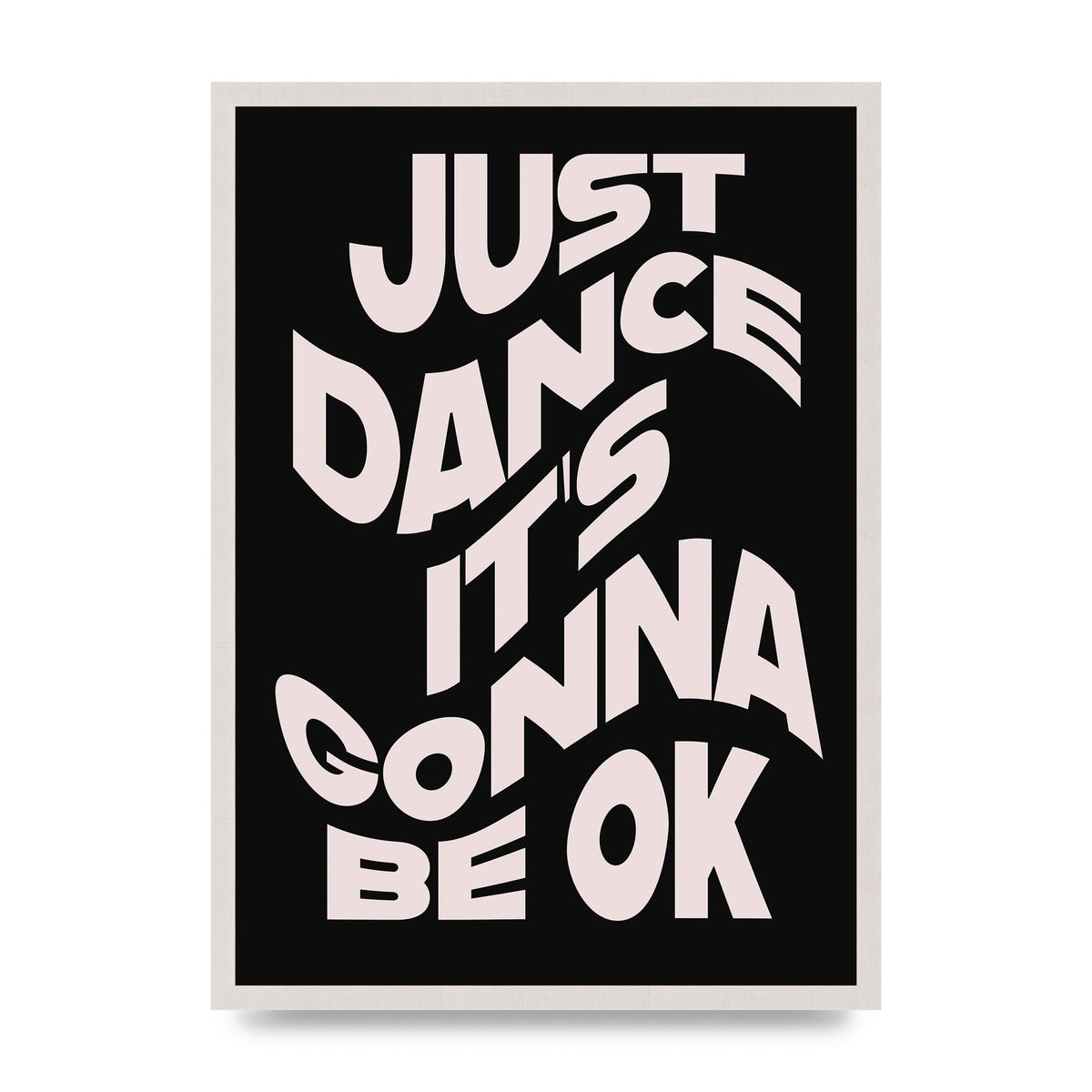 Just Dance Black Pink Wave" Printed Poster - A2 framed