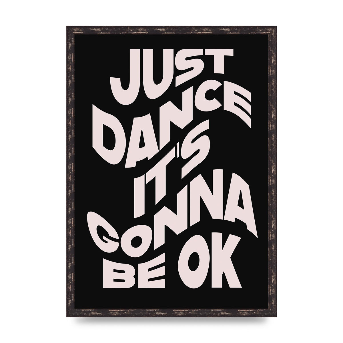Just Dance Black Pink Wave" Printed Poster - A2 framed
