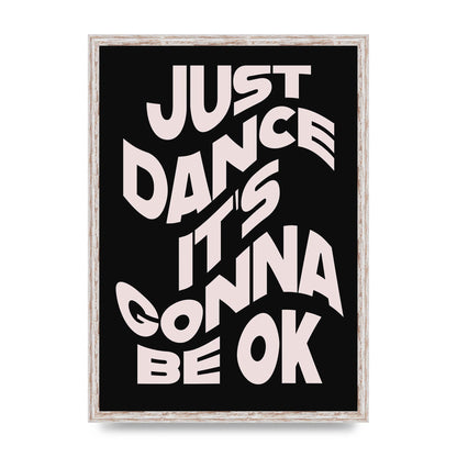 Just Dance Black Pink Wave" Printed Poster - A2 framed