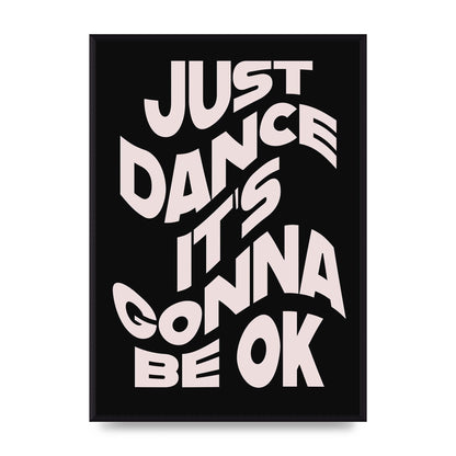 Just Dance Black Pink Wave" Printed Poster - A2 framed