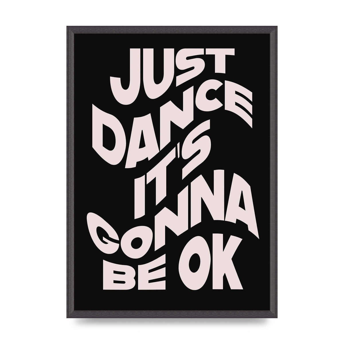 Just Dance Black Pink Wave" Printed Poster - A2 framed