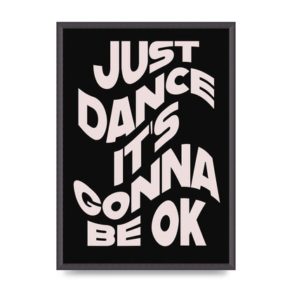 Just Dance Black Pink Wave" Printed Poster - A2 framed