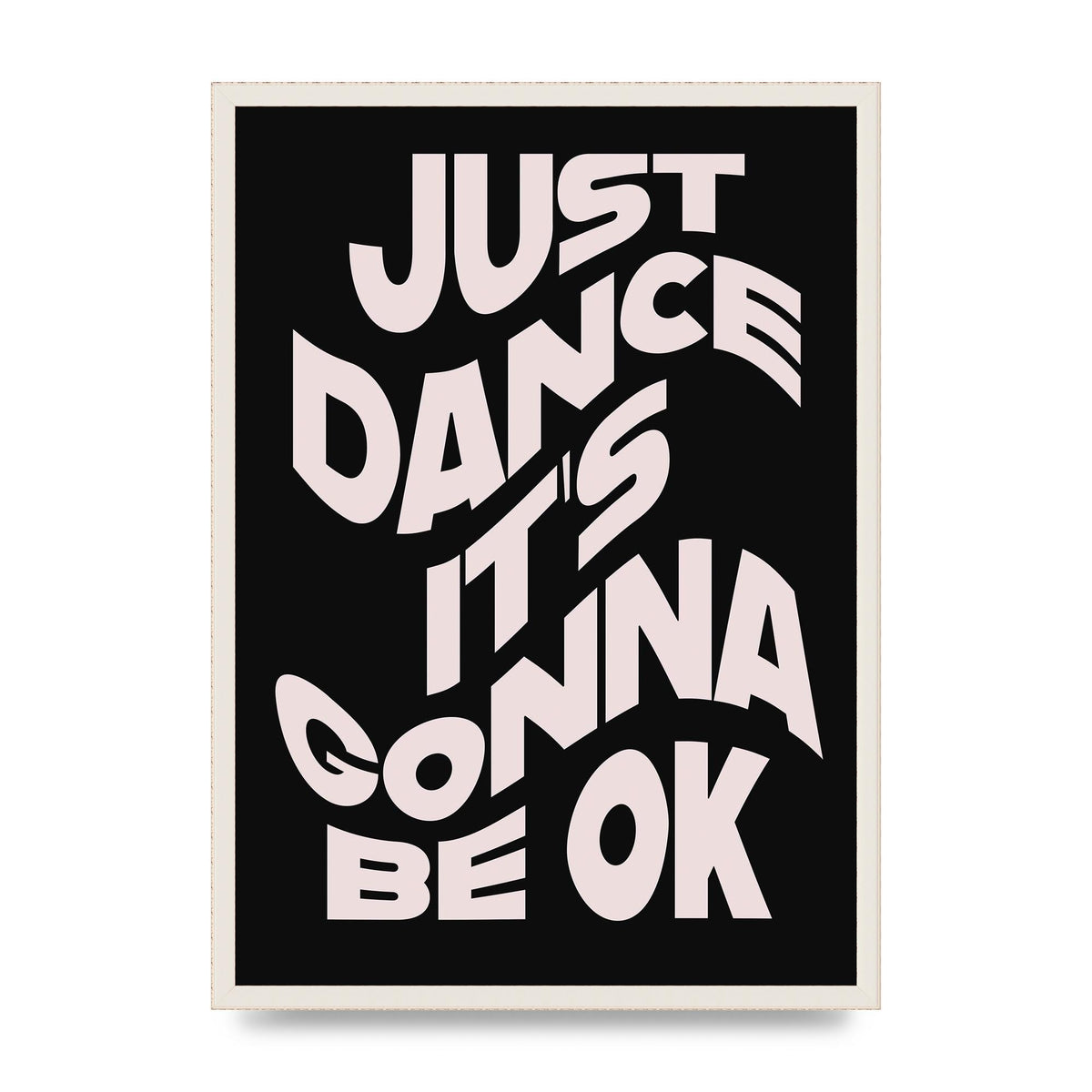Just Dance Black Pink Wave" Printed Poster - A2 framed