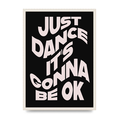 Just Dance Black Pink Wave" Printed Poster - A2 framed