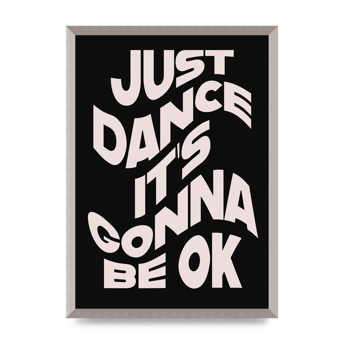 Just Dance Black Pink Wave" Printed Poster - A2 framed
