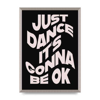 Just Dance Black Pink Wave" Printed Poster - A2 framed