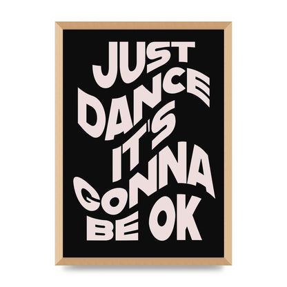 Just Dance Black Pink Wave" Printed Poster - A2 framed