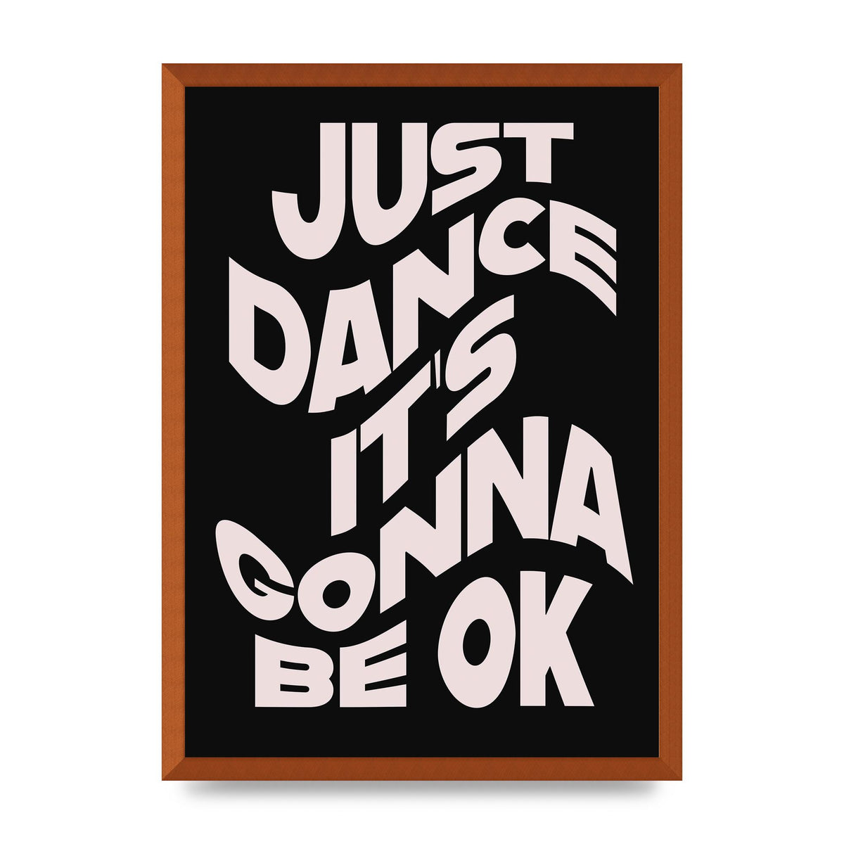 Just Dance Black Pink Wave" Printed Poster - A2 framed