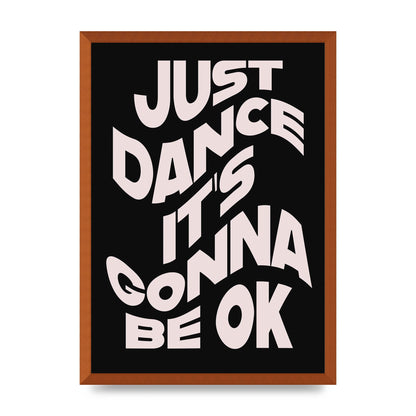 Just Dance Black Pink Wave" Printed Poster - A2 framed
