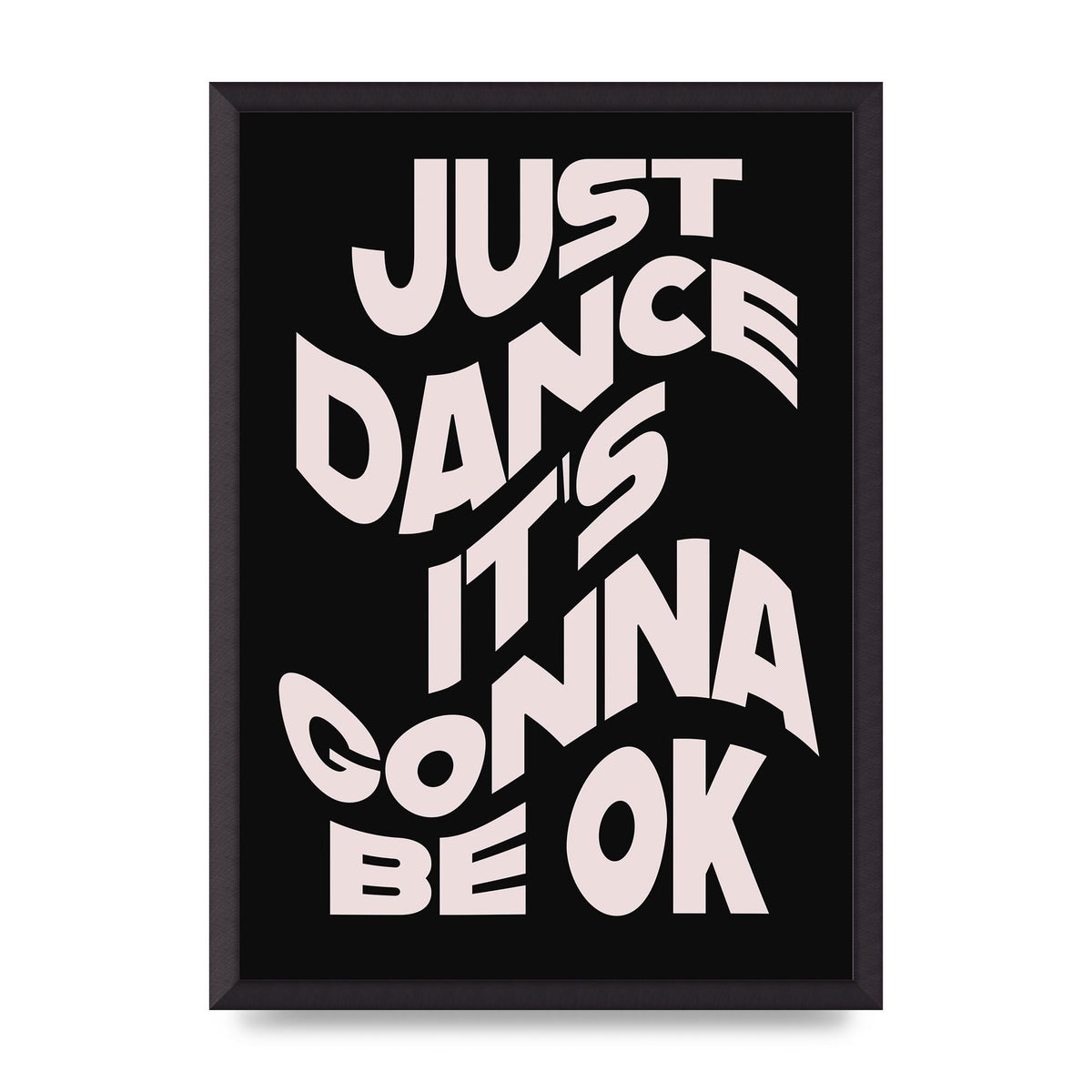 Just Dance Black Pink Wave" Printed Poster - A2 framed