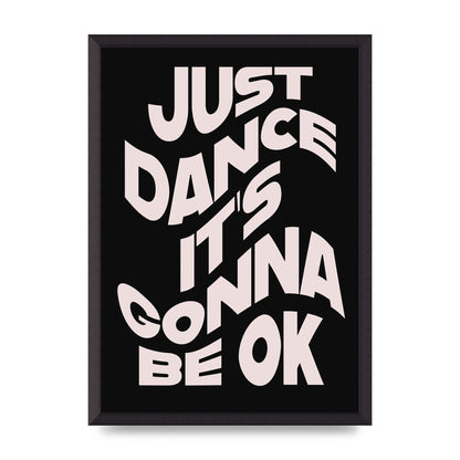 Just Dance Black Pink Wave" Printed Poster - A2 framed