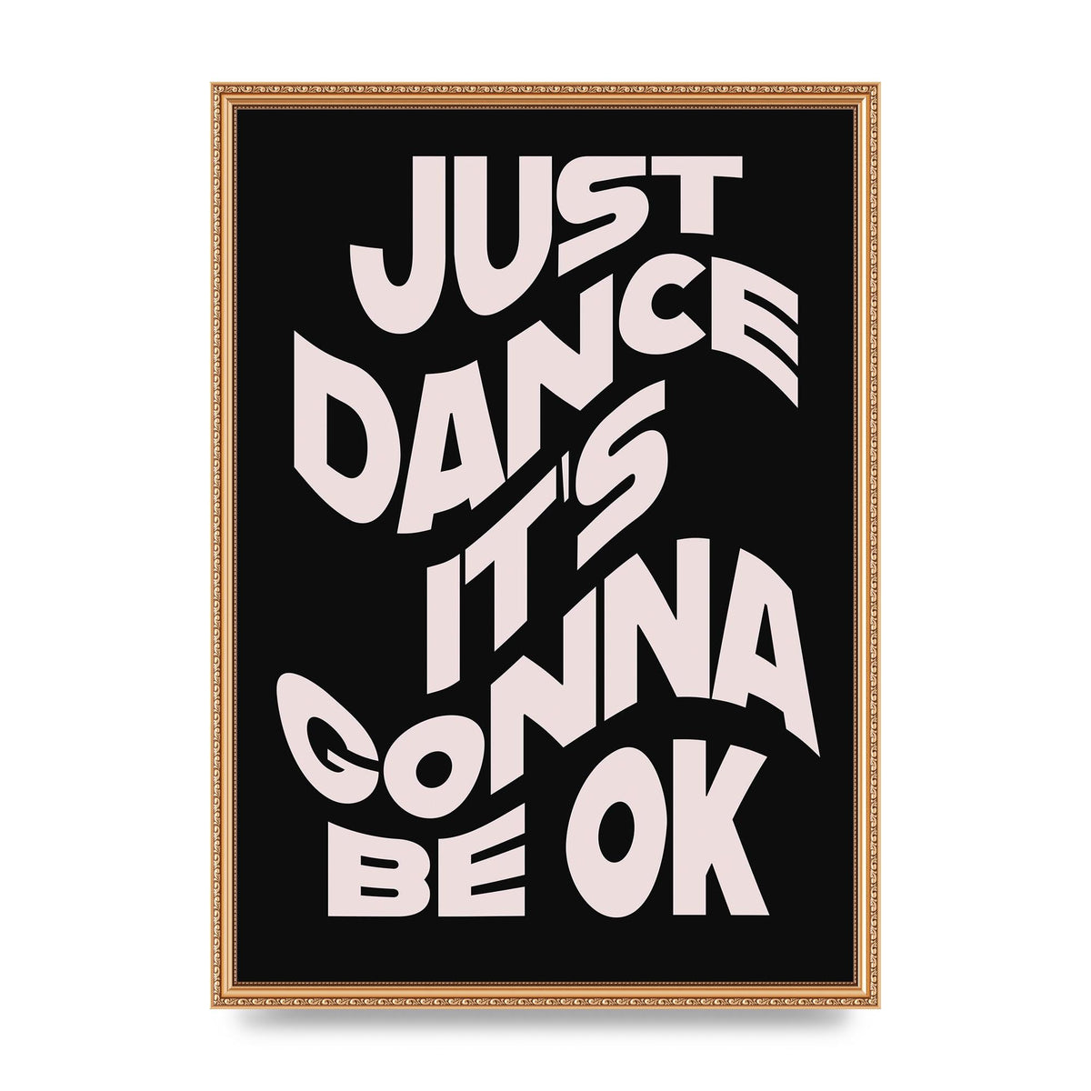 Just Dance Black Pink Wave" Printed Poster - A2 framed