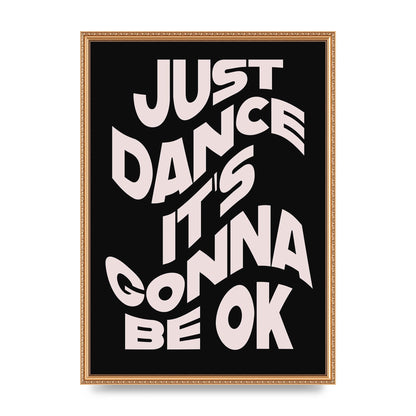 Just Dance Black Pink Wave" Printed Poster - A2 framed