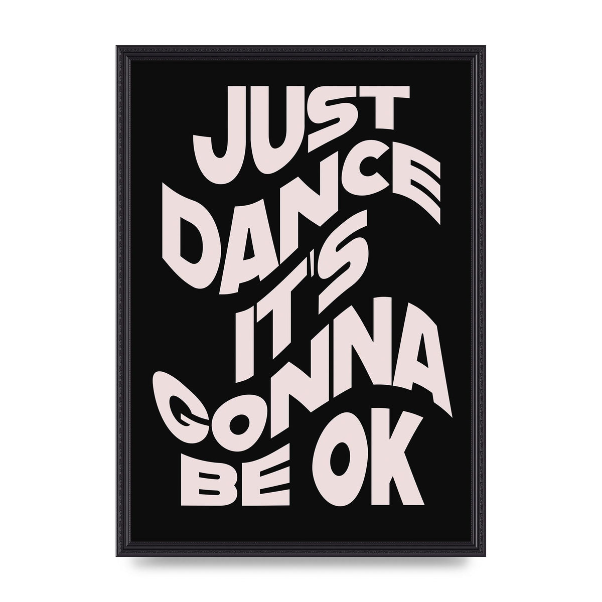 Just Dance Black Pink Wave" Printed Poster - A2 framed