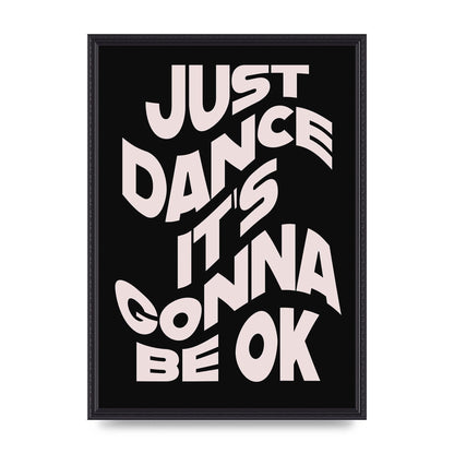 Just Dance Black Pink Wave" Printed Poster - A2 framed
