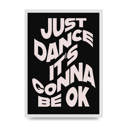 Just Dance Black Pink Wave" Printed Poster - A2 framed