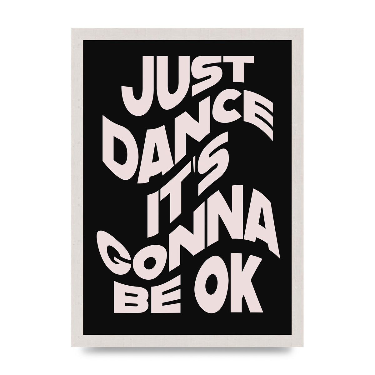 Just Dance Black Pink Wave" Printed Poster - A3 framed
