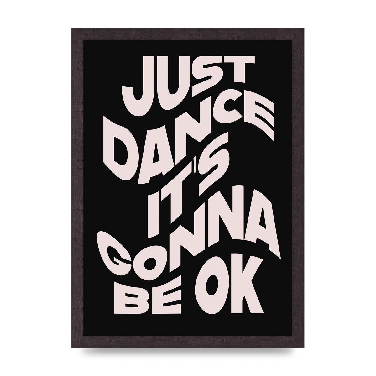 Just Dance Black Pink Wave" Printed Poster - A3 framed