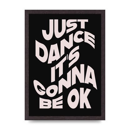Just Dance Black Pink Wave" Printed Poster - A3 framed