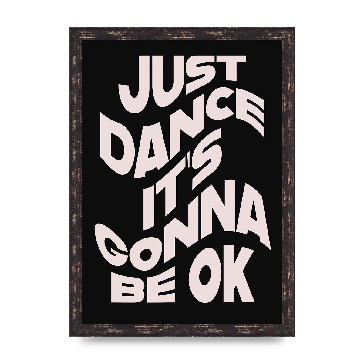 Just Dance Black Pink Wave" Printed Poster - A3 framed