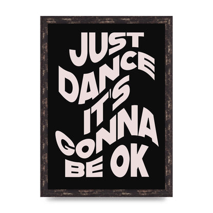 Just Dance Black Pink Wave" Printed Poster - A3 framed