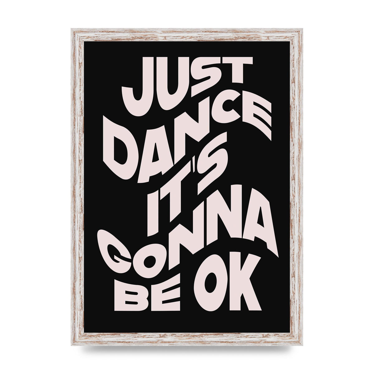 Just Dance Black Pink Wave" Printed Poster - A3 framed