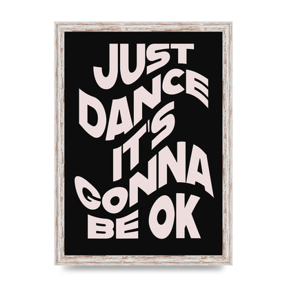 Just Dance Black Pink Wave" Printed Poster - A3 framed
