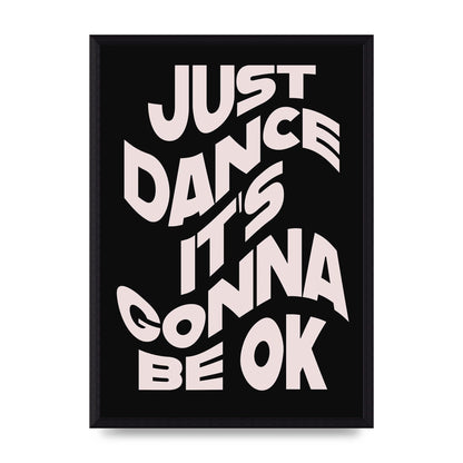 Just Dance Black Pink Wave" Printed Poster - A3 framed
