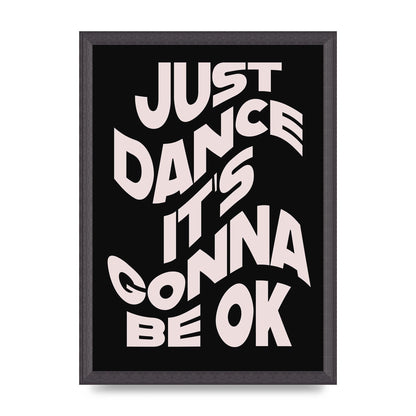 Just Dance Black Pink Wave" Printed Poster - A3 framed