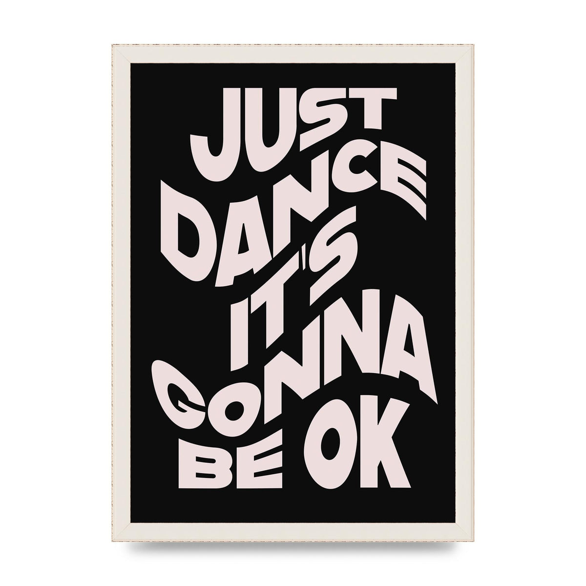 Just Dance Black Pink Wave" Printed Poster - A3 framed