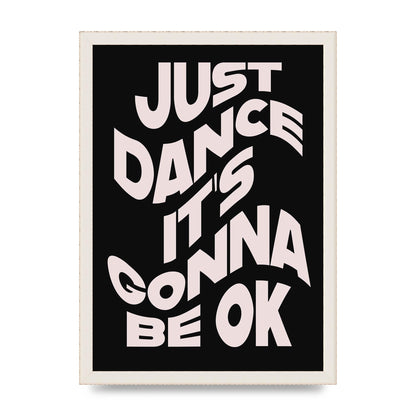 Just Dance Black Pink Wave" Printed Poster - A3 framed