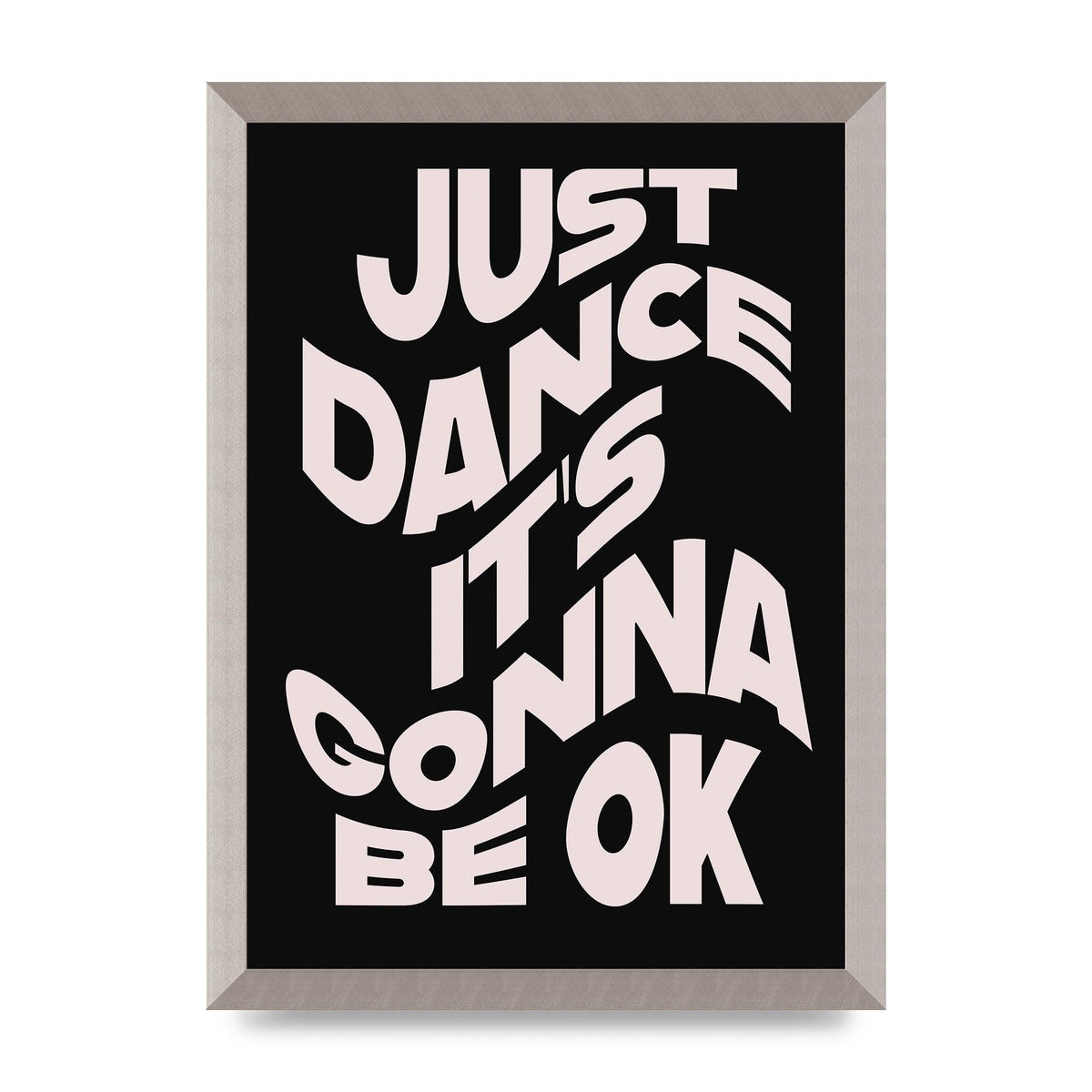 Just Dance Black Pink Wave" Printed Poster - A3 framed